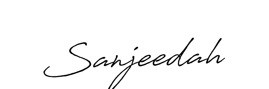 How to make Sanjeedah name signature. Use Antro_Vectra_Bolder style for creating short signs online. This is the latest handwritten sign. Sanjeedah signature style 7 images and pictures png