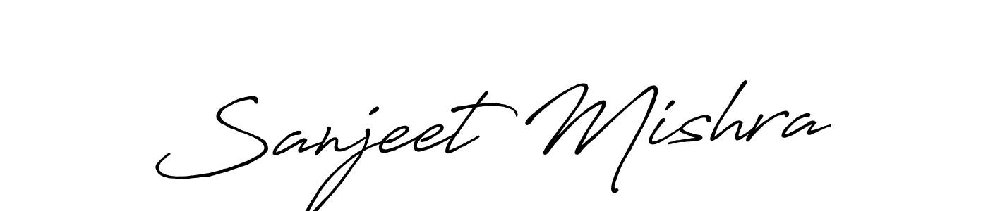 How to make Sanjeet Mishra name signature. Use Antro_Vectra_Bolder style for creating short signs online. This is the latest handwritten sign. Sanjeet Mishra signature style 7 images and pictures png