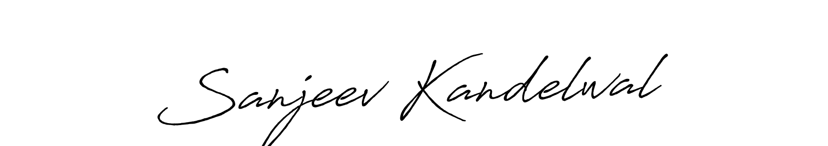 How to make Sanjeev Kandelwal name signature. Use Antro_Vectra_Bolder style for creating short signs online. This is the latest handwritten sign. Sanjeev Kandelwal signature style 7 images and pictures png