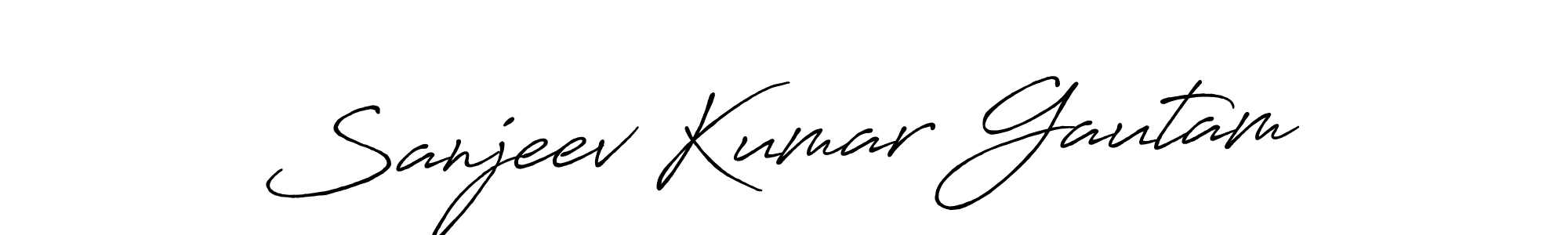 Create a beautiful signature design for name Sanjeev Kumar Gautam. With this signature (Antro_Vectra_Bolder) fonts, you can make a handwritten signature for free. Sanjeev Kumar Gautam signature style 7 images and pictures png