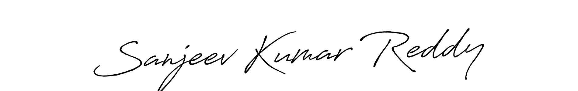 How to make Sanjeev Kumar Reddy name signature. Use Antro_Vectra_Bolder style for creating short signs online. This is the latest handwritten sign. Sanjeev Kumar Reddy signature style 7 images and pictures png