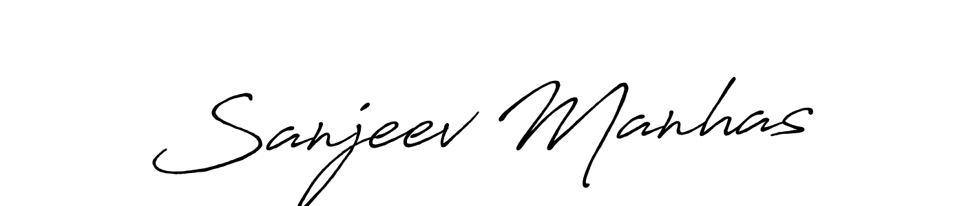 Create a beautiful signature design for name Sanjeev Manhas. With this signature (Antro_Vectra_Bolder) fonts, you can make a handwritten signature for free. Sanjeev Manhas signature style 7 images and pictures png