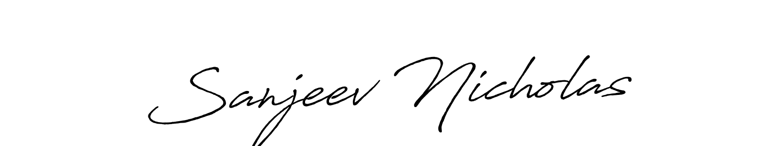 Also we have Sanjeev Nicholas name is the best signature style. Create professional handwritten signature collection using Antro_Vectra_Bolder autograph style. Sanjeev Nicholas signature style 7 images and pictures png