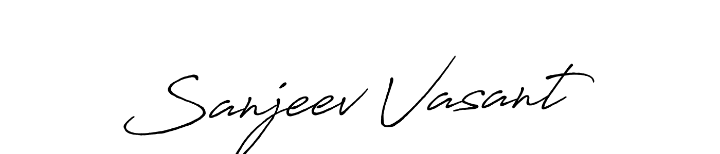 How to make Sanjeev Vasant signature? Antro_Vectra_Bolder is a professional autograph style. Create handwritten signature for Sanjeev Vasant name. Sanjeev Vasant signature style 7 images and pictures png