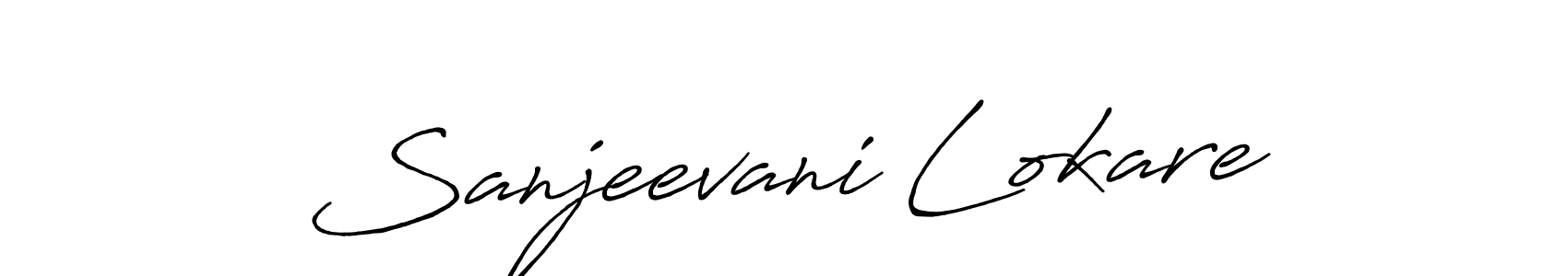How to make Sanjeevani Lokare name signature. Use Antro_Vectra_Bolder style for creating short signs online. This is the latest handwritten sign. Sanjeevani Lokare signature style 7 images and pictures png