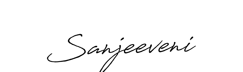 How to make Sanjeeveni name signature. Use Antro_Vectra_Bolder style for creating short signs online. This is the latest handwritten sign. Sanjeeveni signature style 7 images and pictures png