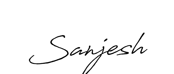 How to make Sanjesh name signature. Use Antro_Vectra_Bolder style for creating short signs online. This is the latest handwritten sign. Sanjesh signature style 7 images and pictures png