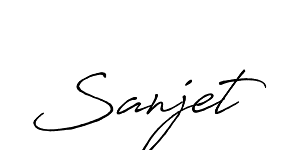 Make a beautiful signature design for name Sanjet. With this signature (Antro_Vectra_Bolder) style, you can create a handwritten signature for free. Sanjet signature style 7 images and pictures png