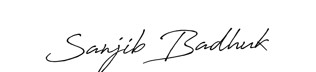 How to make Sanjib Badhuk name signature. Use Antro_Vectra_Bolder style for creating short signs online. This is the latest handwritten sign. Sanjib Badhuk signature style 7 images and pictures png