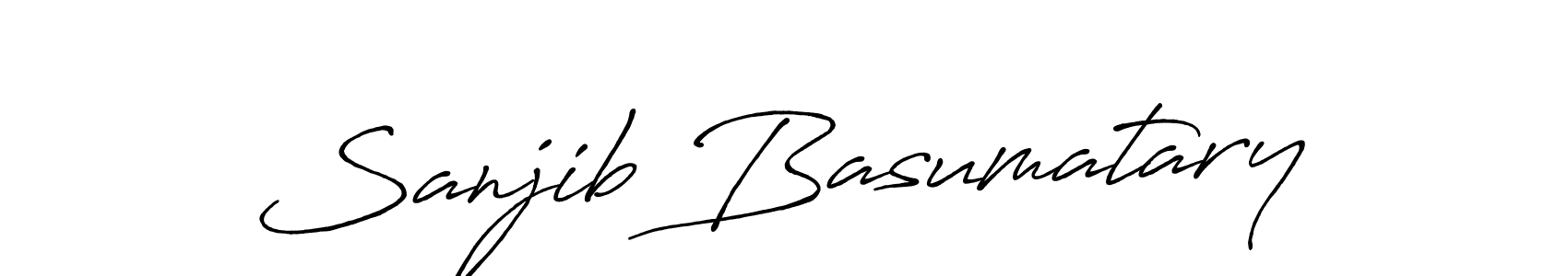 How to make Sanjib Basumatary name signature. Use Antro_Vectra_Bolder style for creating short signs online. This is the latest handwritten sign. Sanjib Basumatary signature style 7 images and pictures png