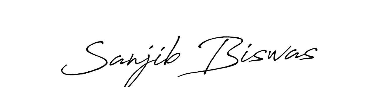 Create a beautiful signature design for name Sanjib Biswas. With this signature (Antro_Vectra_Bolder) fonts, you can make a handwritten signature for free. Sanjib Biswas signature style 7 images and pictures png