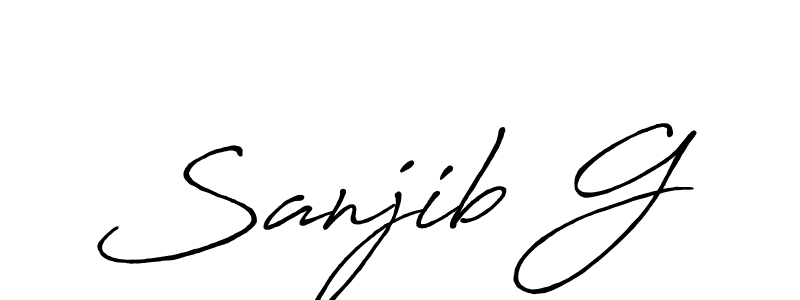 How to make Sanjib G signature? Antro_Vectra_Bolder is a professional autograph style. Create handwritten signature for Sanjib G name. Sanjib G signature style 7 images and pictures png