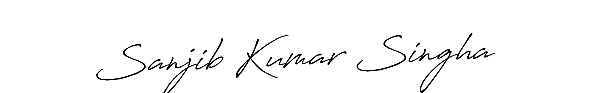 How to make Sanjib Kumar Singha name signature. Use Antro_Vectra_Bolder style for creating short signs online. This is the latest handwritten sign. Sanjib Kumar Singha signature style 7 images and pictures png