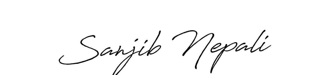 Use a signature maker to create a handwritten signature online. With this signature software, you can design (Antro_Vectra_Bolder) your own signature for name Sanjib Nepali. Sanjib Nepali signature style 7 images and pictures png