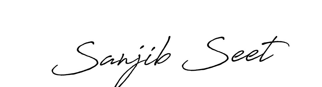 How to make Sanjib Seet name signature. Use Antro_Vectra_Bolder style for creating short signs online. This is the latest handwritten sign. Sanjib Seet signature style 7 images and pictures png
