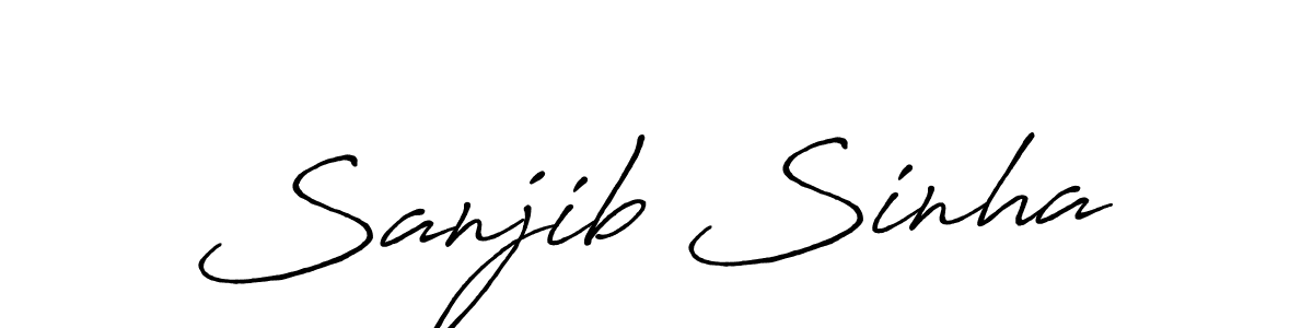 Make a beautiful signature design for name Sanjib Sinha. With this signature (Antro_Vectra_Bolder) style, you can create a handwritten signature for free. Sanjib Sinha signature style 7 images and pictures png