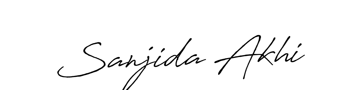 Make a beautiful signature design for name Sanjida Akhi. With this signature (Antro_Vectra_Bolder) style, you can create a handwritten signature for free. Sanjida Akhi signature style 7 images and pictures png