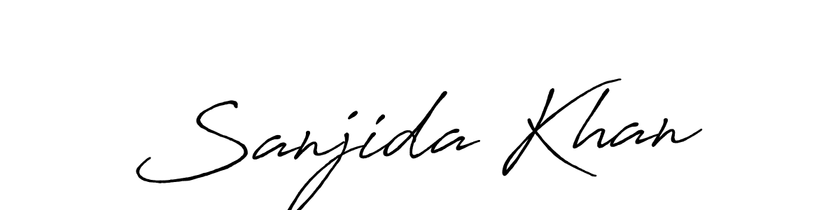 Make a beautiful signature design for name Sanjida Khan. With this signature (Antro_Vectra_Bolder) style, you can create a handwritten signature for free. Sanjida Khan signature style 7 images and pictures png