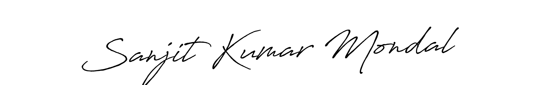 How to make Sanjit Kumar Mondal name signature. Use Antro_Vectra_Bolder style for creating short signs online. This is the latest handwritten sign. Sanjit Kumar Mondal signature style 7 images and pictures png