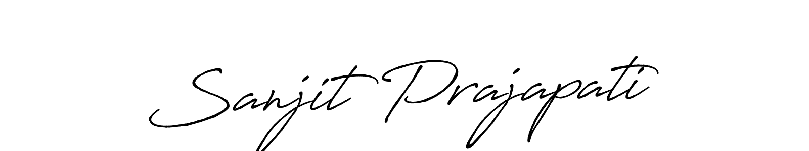 Also we have Sanjit Prajapati name is the best signature style. Create professional handwritten signature collection using Antro_Vectra_Bolder autograph style. Sanjit Prajapati signature style 7 images and pictures png