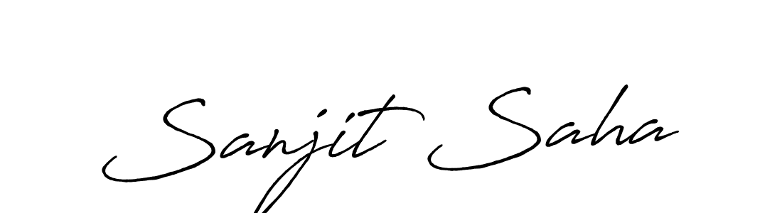 Use a signature maker to create a handwritten signature online. With this signature software, you can design (Antro_Vectra_Bolder) your own signature for name Sanjit Saha. Sanjit Saha signature style 7 images and pictures png