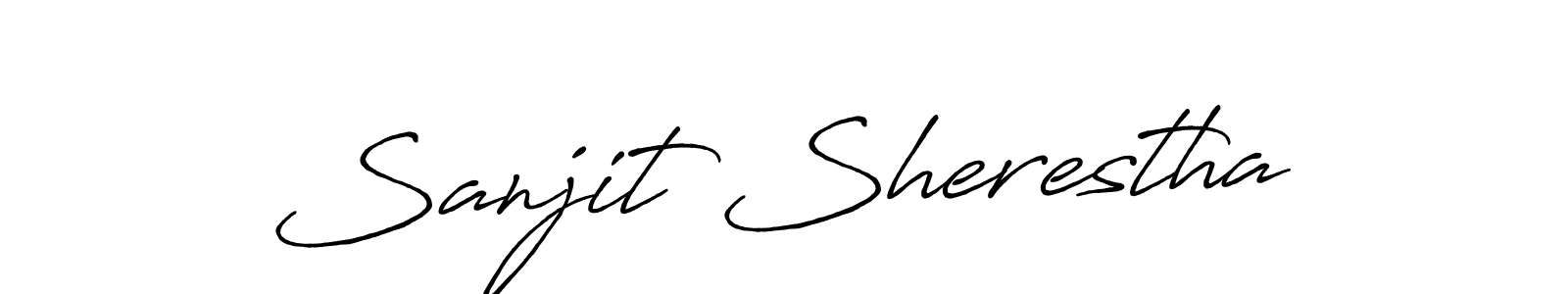 Sanjit Sherestha stylish signature style. Best Handwritten Sign (Antro_Vectra_Bolder) for my name. Handwritten Signature Collection Ideas for my name Sanjit Sherestha. Sanjit Sherestha signature style 7 images and pictures png