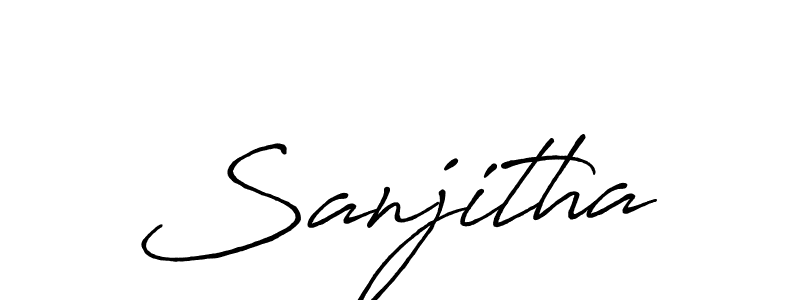Use a signature maker to create a handwritten signature online. With this signature software, you can design (Antro_Vectra_Bolder) your own signature for name Sanjitha. Sanjitha signature style 7 images and pictures png