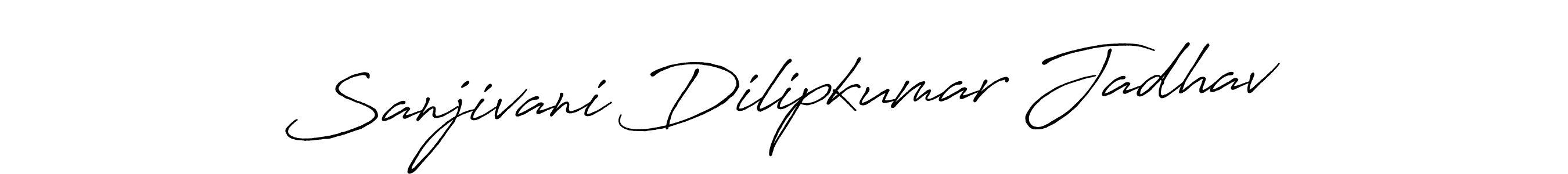 The best way (Antro_Vectra_Bolder) to make a short signature is to pick only two or three words in your name. The name Sanjivani Dilipkumar Jadhav include a total of six letters. For converting this name. Sanjivani Dilipkumar Jadhav signature style 7 images and pictures png