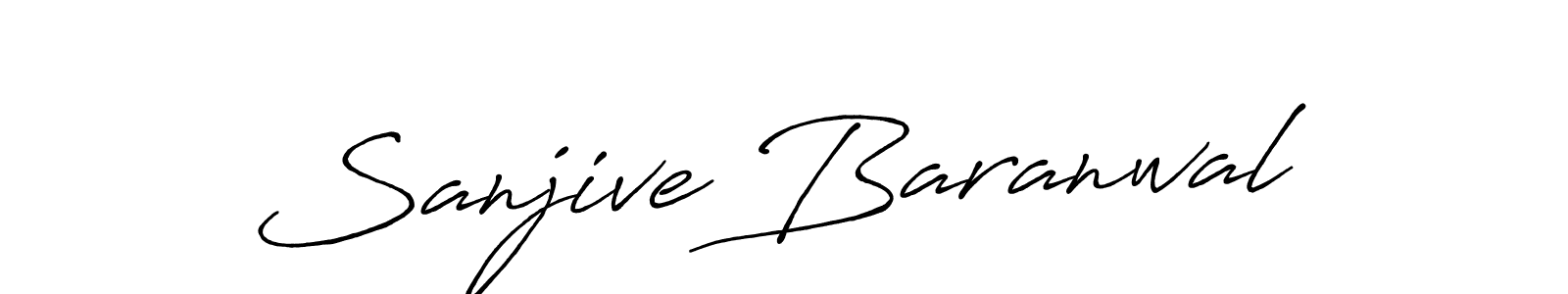 How to make Sanjive Baranwal name signature. Use Antro_Vectra_Bolder style for creating short signs online. This is the latest handwritten sign. Sanjive Baranwal signature style 7 images and pictures png