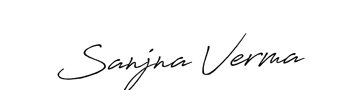 The best way (Antro_Vectra_Bolder) to make a short signature is to pick only two or three words in your name. The name Sanjna Verma include a total of six letters. For converting this name. Sanjna Verma signature style 7 images and pictures png