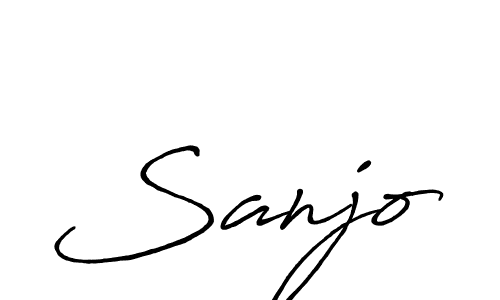How to make Sanjo signature? Antro_Vectra_Bolder is a professional autograph style. Create handwritten signature for Sanjo name. Sanjo signature style 7 images and pictures png