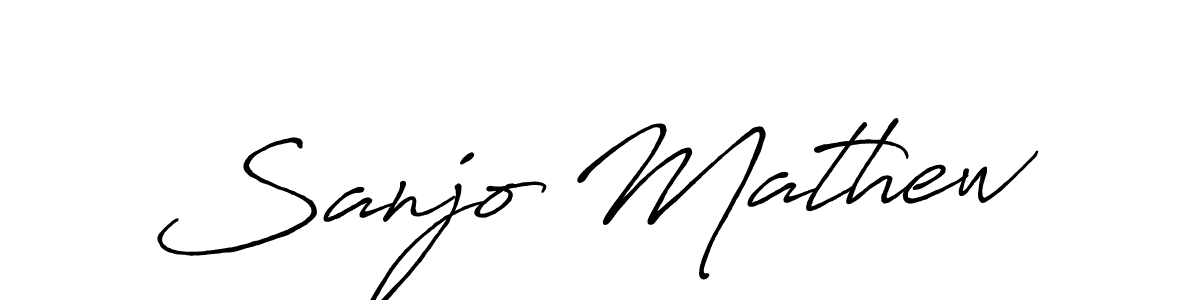 Design your own signature with our free online signature maker. With this signature software, you can create a handwritten (Antro_Vectra_Bolder) signature for name Sanjo Mathew. Sanjo Mathew signature style 7 images and pictures png