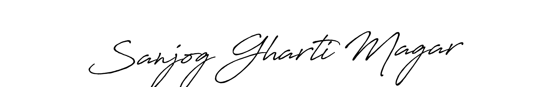 How to make Sanjog Gharti Magar name signature. Use Antro_Vectra_Bolder style for creating short signs online. This is the latest handwritten sign. Sanjog Gharti Magar signature style 7 images and pictures png