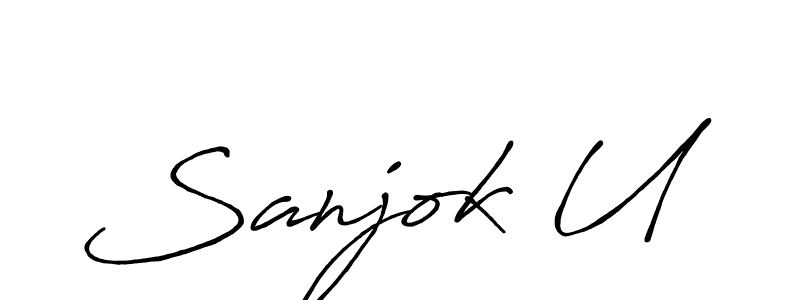 Design your own signature with our free online signature maker. With this signature software, you can create a handwritten (Antro_Vectra_Bolder) signature for name Sanjok U. Sanjok U signature style 7 images and pictures png