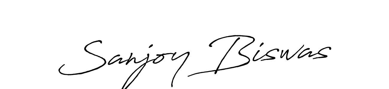 Make a beautiful signature design for name Sanjoy Biswas. With this signature (Antro_Vectra_Bolder) style, you can create a handwritten signature for free. Sanjoy Biswas signature style 7 images and pictures png