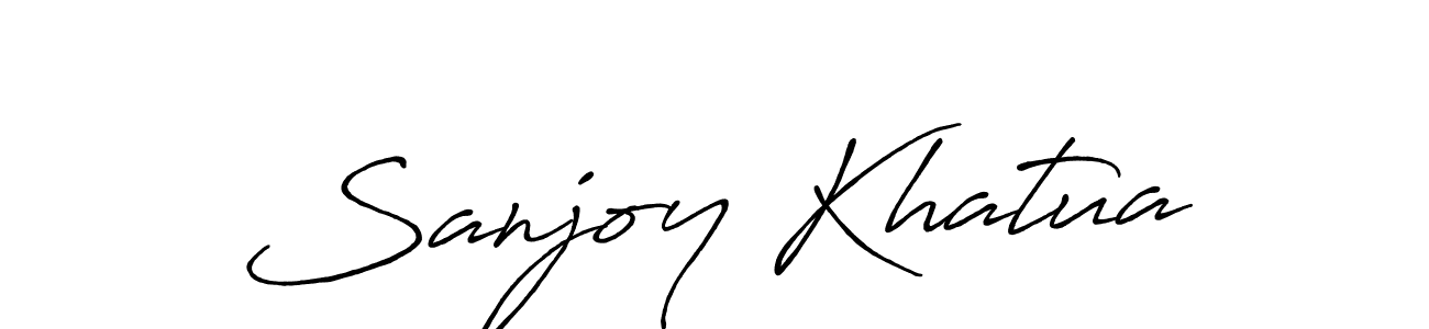 How to make Sanjoy Khatua name signature. Use Antro_Vectra_Bolder style for creating short signs online. This is the latest handwritten sign. Sanjoy Khatua signature style 7 images and pictures png