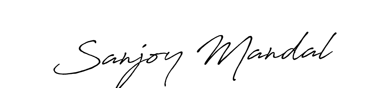 Make a beautiful signature design for name Sanjoy Mandal. With this signature (Antro_Vectra_Bolder) style, you can create a handwritten signature for free. Sanjoy Mandal signature style 7 images and pictures png