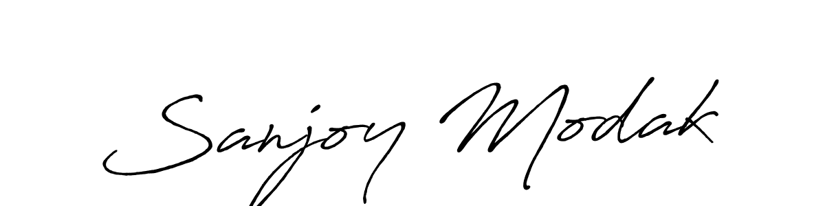 Use a signature maker to create a handwritten signature online. With this signature software, you can design (Antro_Vectra_Bolder) your own signature for name Sanjoy Modak. Sanjoy Modak signature style 7 images and pictures png