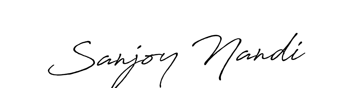 Make a beautiful signature design for name Sanjoy Nandi. With this signature (Antro_Vectra_Bolder) style, you can create a handwritten signature for free. Sanjoy Nandi signature style 7 images and pictures png