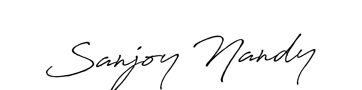 Make a beautiful signature design for name Sanjoy Nandy. With this signature (Antro_Vectra_Bolder) style, you can create a handwritten signature for free. Sanjoy Nandy signature style 7 images and pictures png