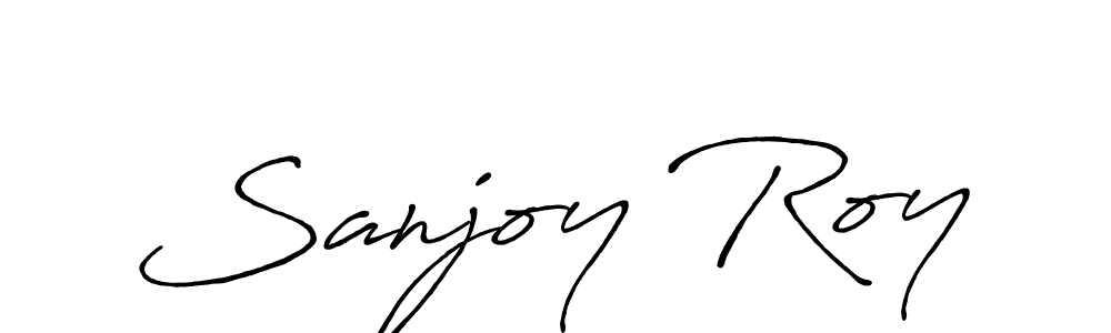 How to make Sanjoy Roy name signature. Use Antro_Vectra_Bolder style for creating short signs online. This is the latest handwritten sign. Sanjoy Roy signature style 7 images and pictures png