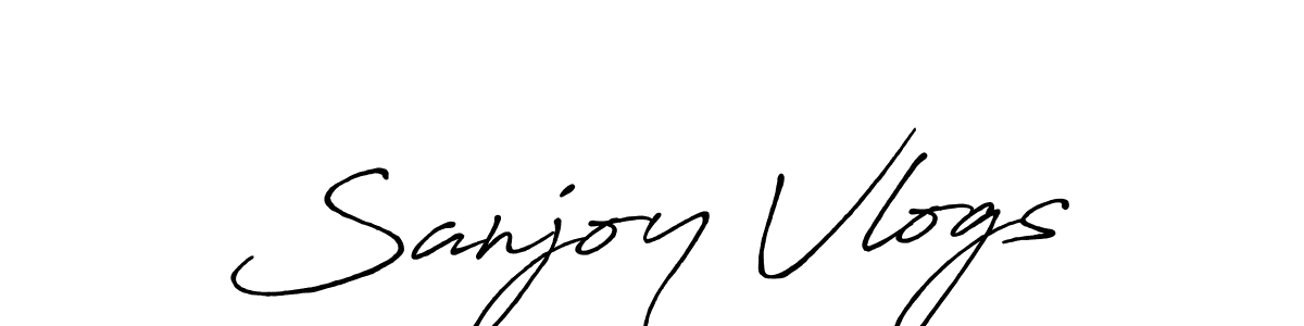 Design your own signature with our free online signature maker. With this signature software, you can create a handwritten (Antro_Vectra_Bolder) signature for name Sanjoy Vlogs. Sanjoy Vlogs signature style 7 images and pictures png