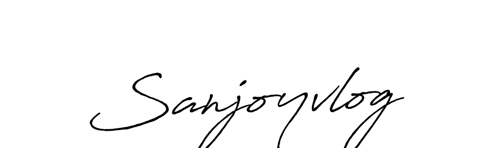 Also we have Sanjoyvlog name is the best signature style. Create professional handwritten signature collection using Antro_Vectra_Bolder autograph style. Sanjoyvlog signature style 7 images and pictures png