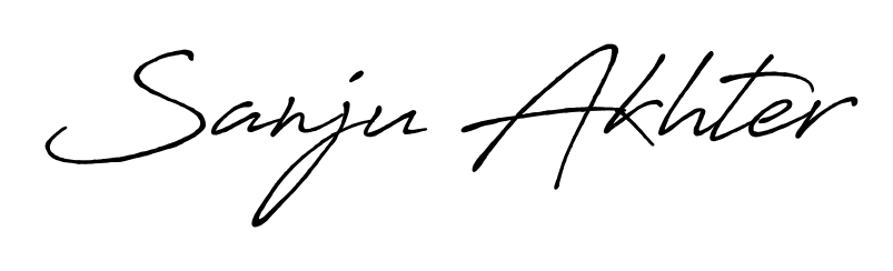 Sanju Akhter stylish signature style. Best Handwritten Sign (Antro_Vectra_Bolder) for my name. Handwritten Signature Collection Ideas for my name Sanju Akhter. Sanju Akhter signature style 7 images and pictures png
