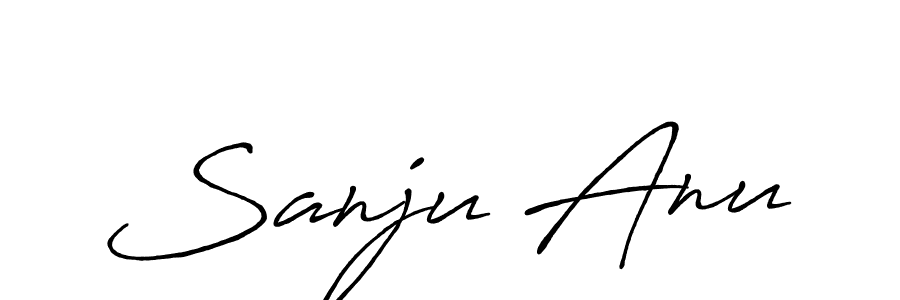 You should practise on your own different ways (Antro_Vectra_Bolder) to write your name (Sanju Anu) in signature. don't let someone else do it for you. Sanju Anu signature style 7 images and pictures png