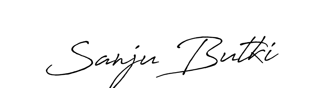if you are searching for the best signature style for your name Sanju Butki. so please give up your signature search. here we have designed multiple signature styles  using Antro_Vectra_Bolder. Sanju Butki signature style 7 images and pictures png