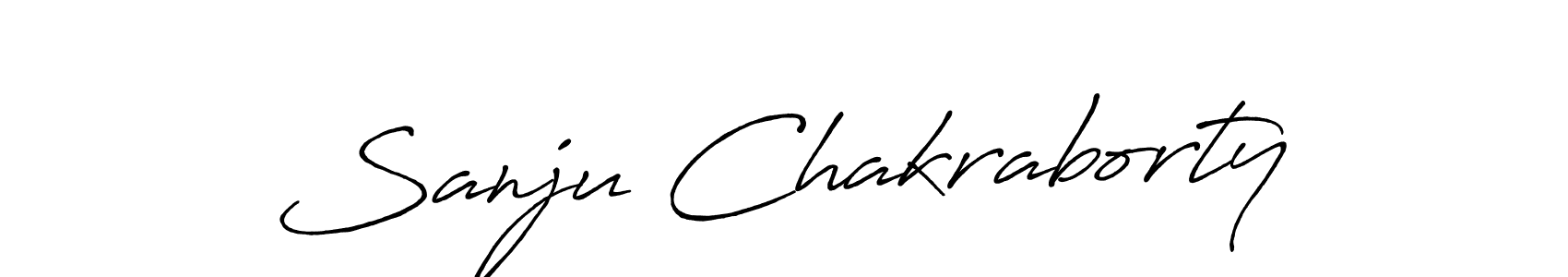 Create a beautiful signature design for name Sanju Chakraborty. With this signature (Antro_Vectra_Bolder) fonts, you can make a handwritten signature for free. Sanju Chakraborty signature style 7 images and pictures png