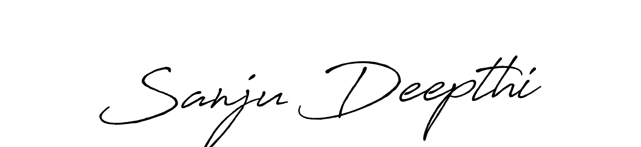 Make a beautiful signature design for name Sanju Deepthi. With this signature (Antro_Vectra_Bolder) style, you can create a handwritten signature for free. Sanju Deepthi signature style 7 images and pictures png