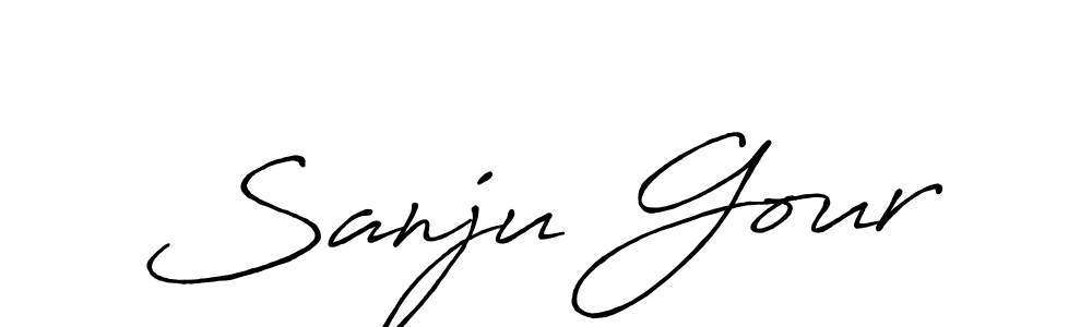 Use a signature maker to create a handwritten signature online. With this signature software, you can design (Antro_Vectra_Bolder) your own signature for name Sanju Gour. Sanju Gour signature style 7 images and pictures png