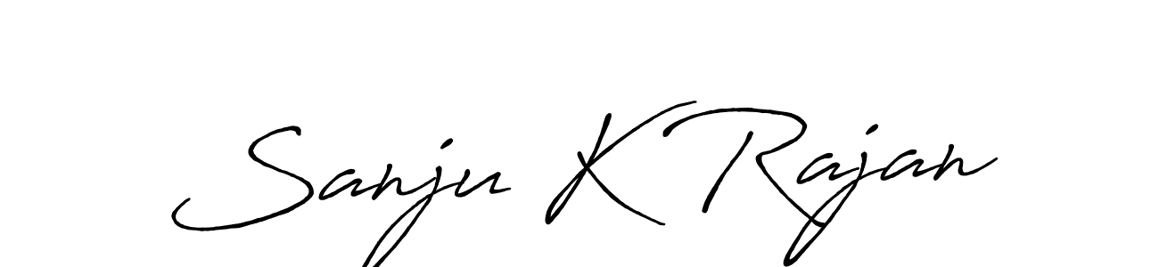 Create a beautiful signature design for name Sanju K Rajan. With this signature (Antro_Vectra_Bolder) fonts, you can make a handwritten signature for free. Sanju K Rajan signature style 7 images and pictures png